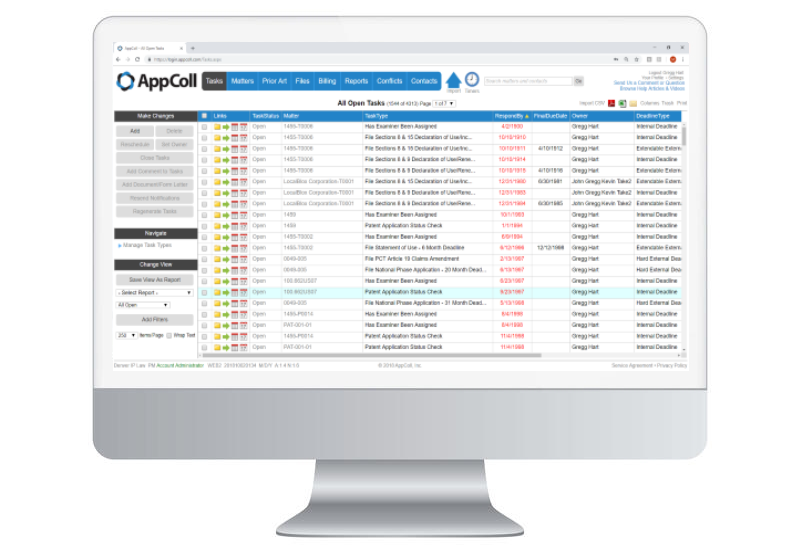 screenshot of AppColl Prosecution Manager